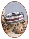 JB Memorials Exclusive Natureline Wood / Tungsten  Houten Ring met As - WR004