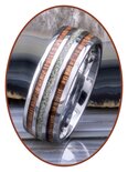 JB Memorials Exclusive Natureline Wood Tungsten As Ring - WR006A