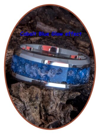 JB Memorials Edelstalen As Ring 'Sky Blue Glow' 6/8mm breed - CRA013