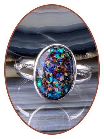 JB Memorials Sterling Zilveren Dames Design Opal As Ring - RB100