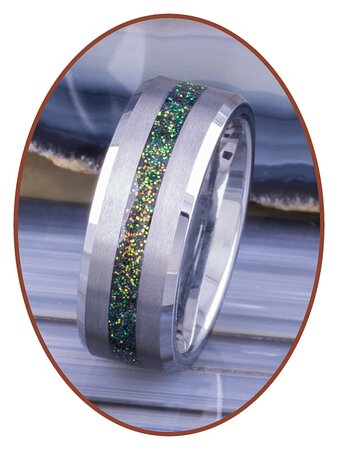 JB Memorials Tungsten Carbide Heren  As gedenk Ring met Gesatineerde afwerking - RB048MG