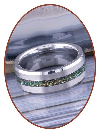 JB Memorials Tungsten Carbide Heren  As gedenk Ring met Gesatineerde afwerking - RB048MG