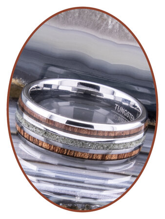 JB Memorials Exclusive Natureline Wood Tungsten As Ring - WR006A