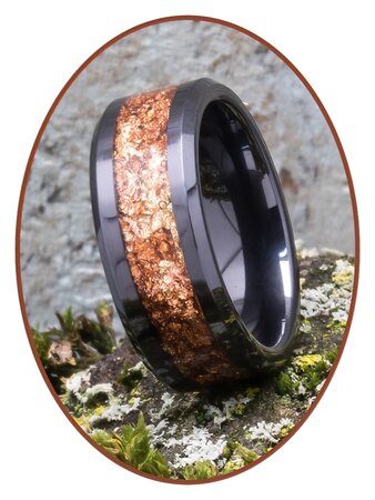 JB Memorials Ceramic Zirconium Multi Metallic As gedenk Ring 8mm - JRB141HT