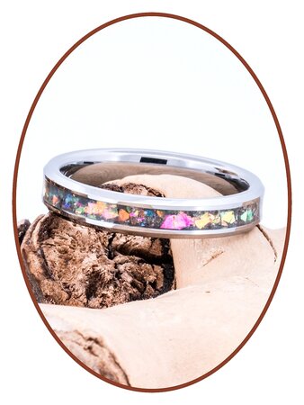 JB Memorials Tungsten Carbide Dames Multi Color As Ring 4mm - JRB143A