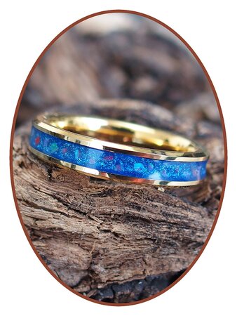 JB Memorials Tungsten Carbide Dames 'Ocean Blue' As Ring 4mm - RB143E